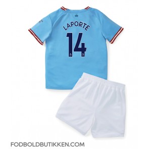 Manchester City Aymeric Laporte #14 Hjemmebanetrøje Børn 2022-23 Kortærmet (+ Korte bukser)